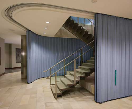 Curved Double Pocket Door System