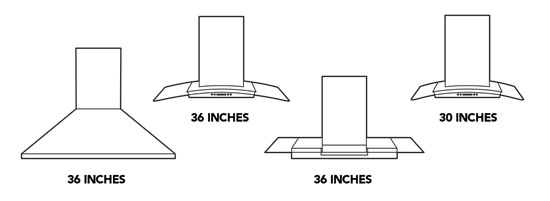 Ventilation hoods come in a variety of design enhancing shapes in sizes to match the cooking appliances that they serve.