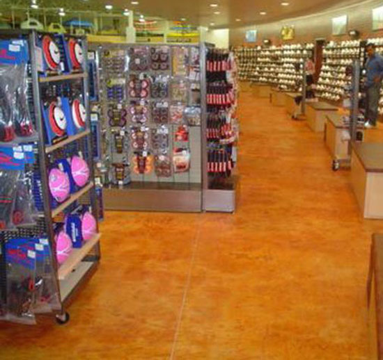 Sports Chalet, Sacramento, California, with a concrete overlay system.