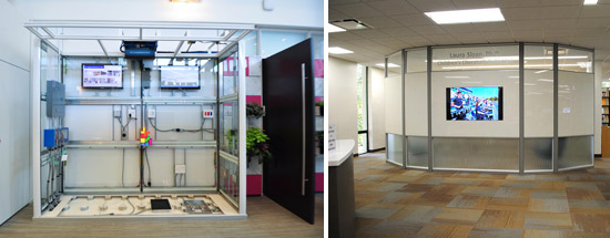 Custom fabricated partition walls can include all needed mechanical, electrical, plumbing, and computer data lines installed and coordinated in advance.