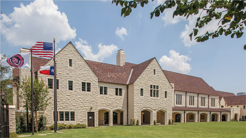 Texas limestone is used for its appearance and durability in commercial, institutional, and residential buildings, including St. John’s school in Houston, Texas. 