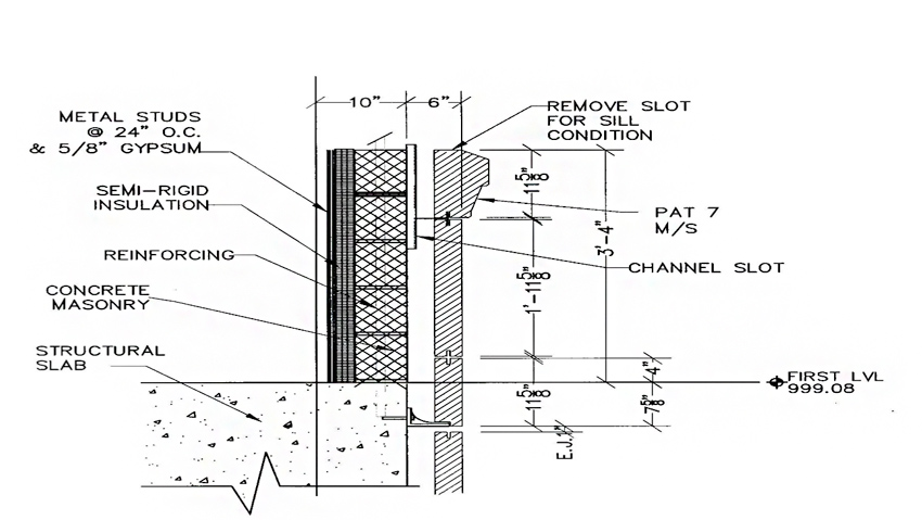 Stone cutting and setting shop drawings need to be coordinated with architectural construction drawings to allow all aspects of the stonework to be appropriately detailed. 