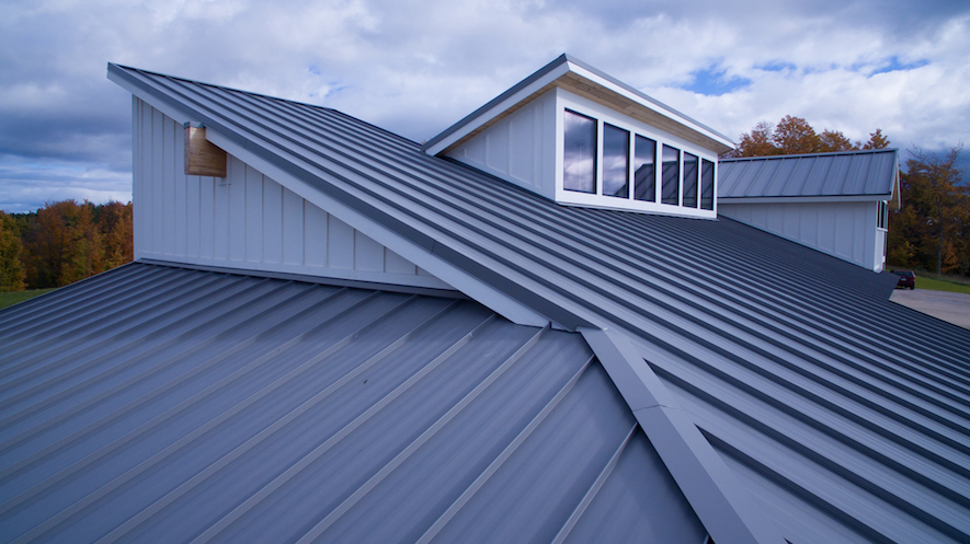Photo of a metal roof.