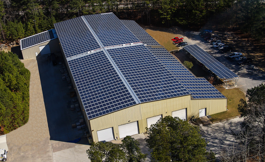 Photo of McElroy Metal’s manufacturing facility in Peachtree City, Georgia.