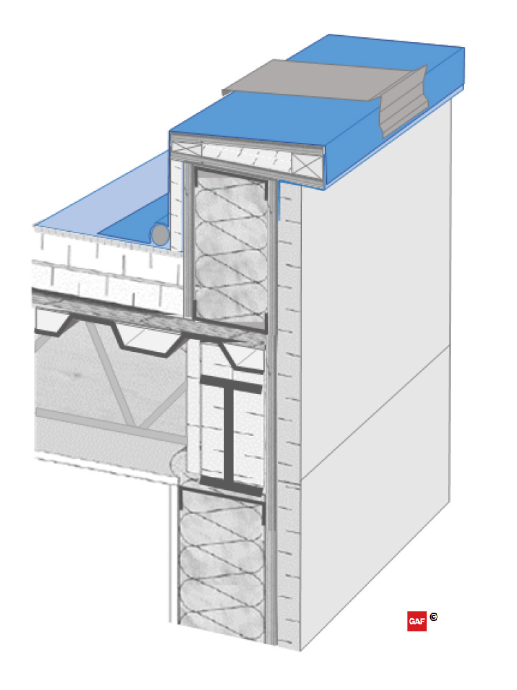 parapet roof section