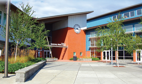 The Bethel School District uses wood-frame construction to save construction costs while achieving high levels of energy efficiency. T he district reports an 81 percent ENERGY STAR rating overall, and several of their elementary and middle schools have ratings between 95 and 98 percent..