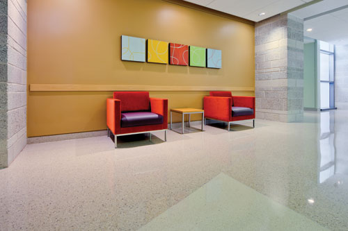 Brightly colored seating respite in Banner Ironwood Medical Center in San Tan Valley, Arizona