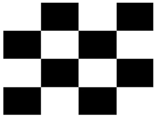 An ANSI checkerboard pattern is used to determine contrast.