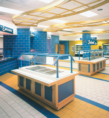 Middletown Area High School in Middletown, Pennsylvania, uses colored glazed blocks.