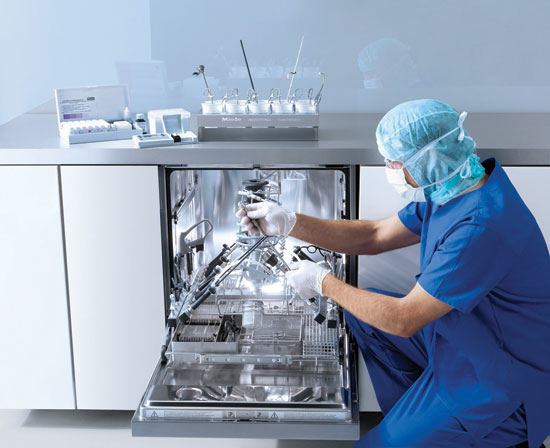 Example of under-counter washer-disinfector can disinfect a wide variety of surgical instruments.