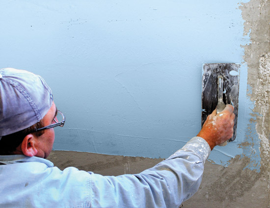 Fluid-applied membrane systems can be applied to an appropriate substrate by using a trowel, a roller, or a sprayer as field conditions may warrant.