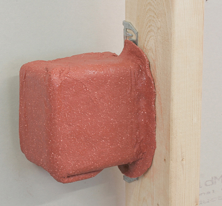 Outlet backer putty pads maintain acoustical ratings in fire rated walls.