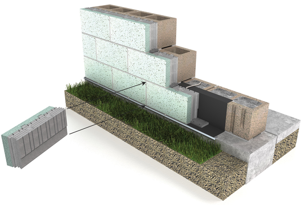 Flashing detail of insulated concrete block masonry system