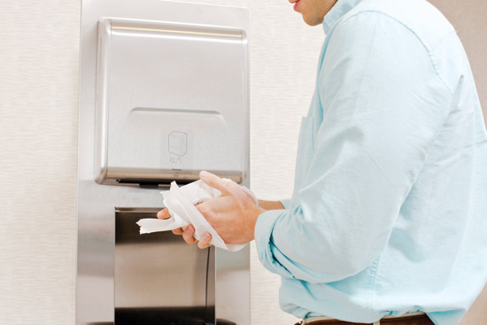 Next-generation paper towel dispensers offer architects a sleek fixture for today’s upscale public restrooms.