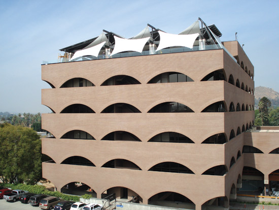 Fabric architecture can contribute to LEED points in several categories, including Heat Island Effect. 