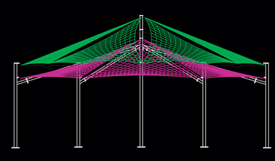 The fabric structure begins with an idea, which will determine its form.