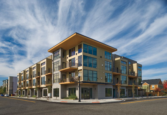 Double glazed fiberglass windows with low-E glass were a good fit for the Beranger Condos in Gresham, Oregon.