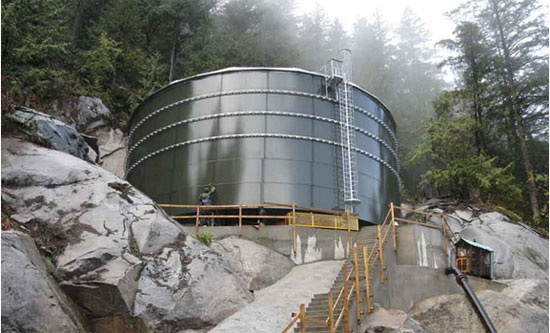 Glass-fused-to-steel tanks can be erected in the most remote areas if necessary.