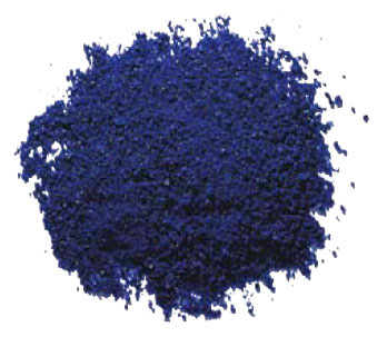 An example of glass frit specially formulated to produce a distinctive cobalt blue glass coating.