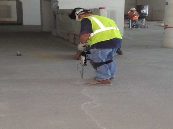 Surface preparation of the substrate, including proper crack filling, is critically important to a successful installation of a polished concrete floor overlayment.