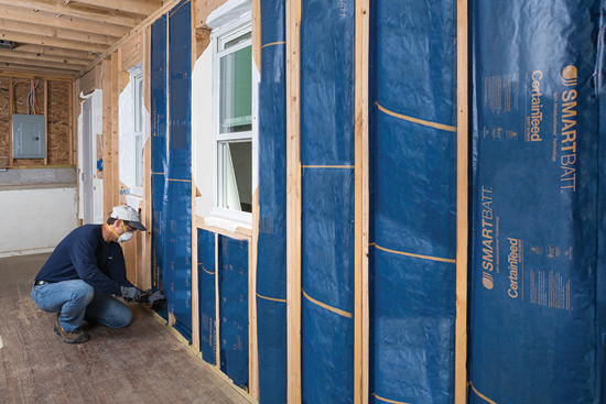 Installation of vapor barriers is required by building codes because they are critically important for keeping moisture out of exterior framed wall assemblies. 