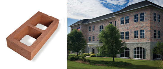 Single-wythe masonry eliminates the need for a CMU backup wall but provides the look and aesthetics of clay brick.