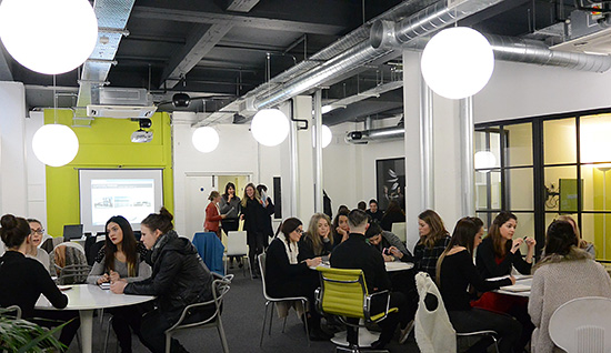 For a new generation of architects, career decisions are often based on work environment, culture and opportunity much more than salary. Here, recent graduates attend a recruitment event during Clerkenwell Design Week in London.