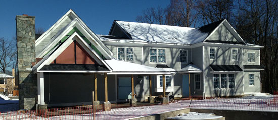 This Alexandria, Virginia home earned its ENERGY STAR Version 3 rating through efficiency tests including air pressure and interior air penetration. “Every year energy codes get more stringent. ENERGY STAR ratings are met through rigorous testing,” says Joseph. “In the Alexandria home, we were able to achieve the ENERGY STAR rating thanks to the integrated sheathing system.”