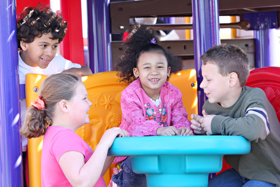 Playground equipment can actually encourage social interaction, which helps children develop social skills.