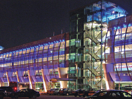 The Charlotte International Airport parking garage was a complex project involving 300 tons of hot-dip galvanized steel.
