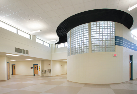 Glass block can be an integral part of a school design to provide a durable and effective way to provide natural light in a space.