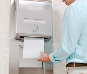 Paper towels in dispensers have been shown to spread less bacteria than air dryers, thus helping to reduce possible sickness among students and teachers.