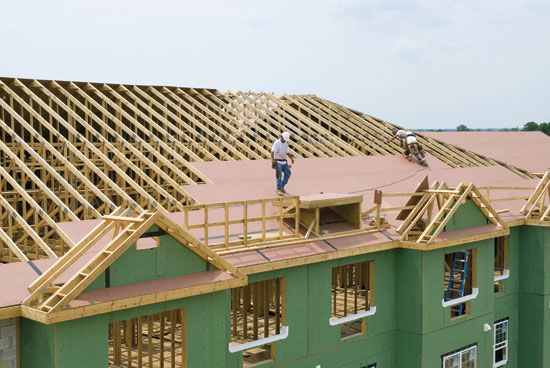 Specifying high-performance roof, wall, and subfloor panels provides added assurance in strength and moisture management and can help mitigate risk in these performance areas during and after construction.