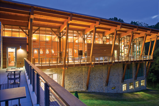 LEED Platinum
				James and Anne Robinson Nature Center – Columbia, Maryland; Architect: GWWO, Inc./Architects; WoodWorks Institutional Wood Design Award, 2014