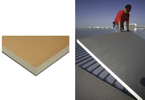 Polyisocyanurate insulation boards provide high R-value thermal resistance in roof and wall construction in a variety of building types.