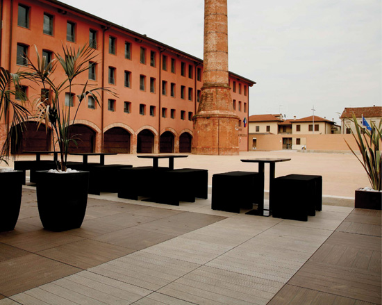 Porcelain pavers are used in a variety of public and commercial spaces.