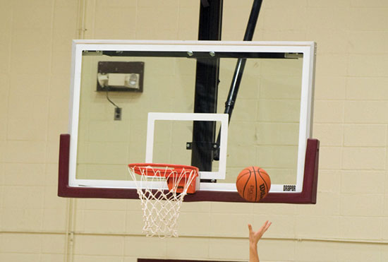 Backboard edge padding helps prevent serious head injury when a player jumps up and makes contact. Ideally, the edge padding is 2 inches thick and runs 15 inches up each side.