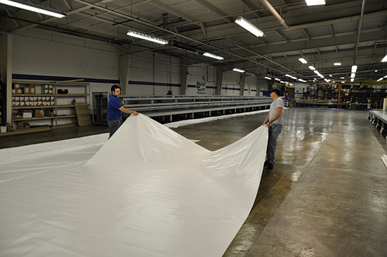Membranes up to 2,500 square feet can be prefabricated in a factory setting.