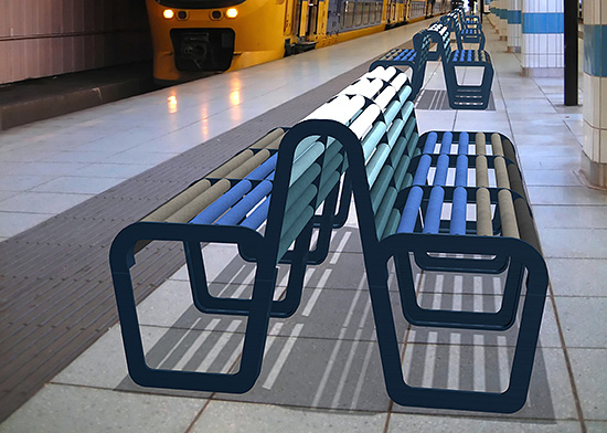 Without VOCs and known for its durability and other environmental benefits, ceramic tile has also gained appreciation among designers looking for ways to improve end-user health and happiness, as at this subway stop with its ceramic tile benches and finishes.