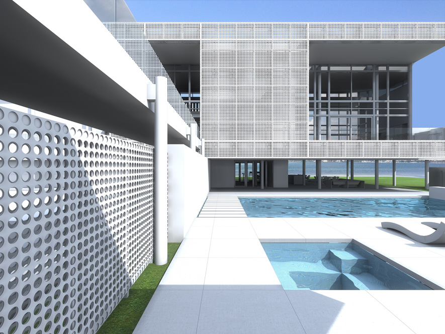  Located on a barrier island off Sarasota, Florida, this upscale SRQ House utilized BIM for full project development through construction documents.