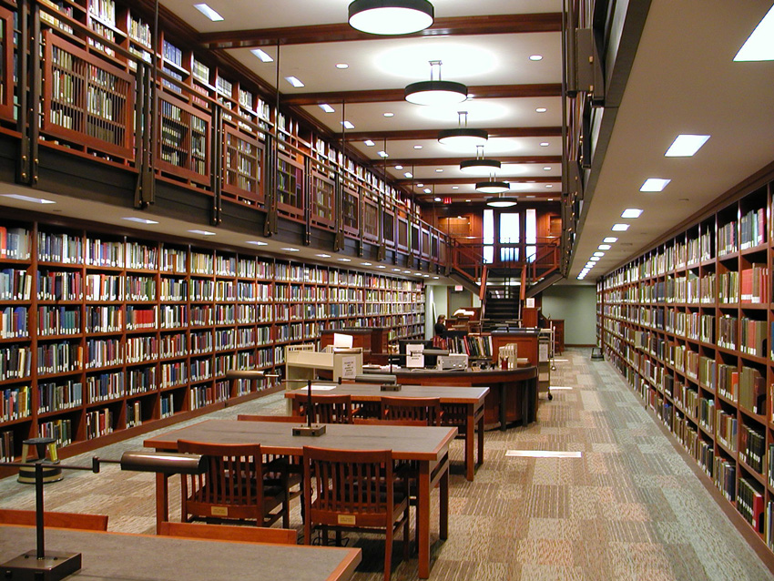 Photo of the Genealogy Library at the National Society of the Sons of the American Revolution .
