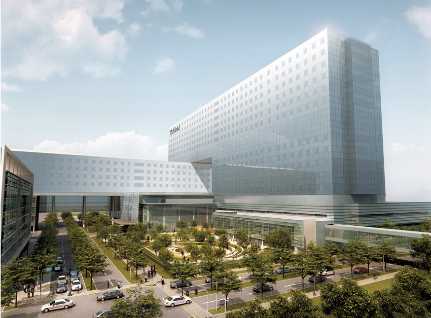 Photo of the Parkland Hospital in Dalla, Texas.