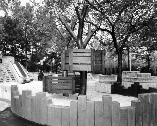 The very popular Adventure Playground, designed by architect Richard Dattner, was built in New York City’s Central Park.