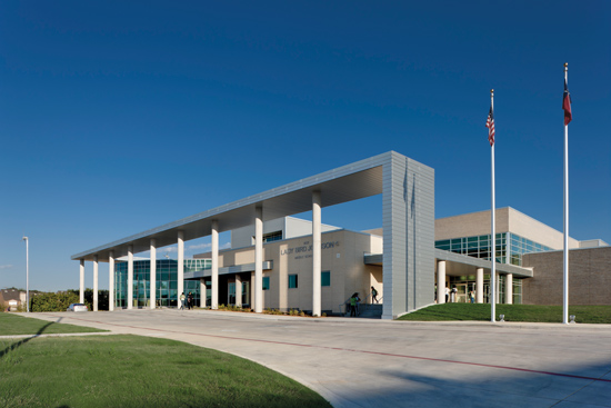 Lady Bird Johnson Middle School in Irving, Texas, is the first net-zero school in the state, and at 150,250 square feet, the campus is the largest net-zero educational facility in the country. A net-zero building produces as much energy as it consumes, so its overall energy consumption is net zero over the course of a year.