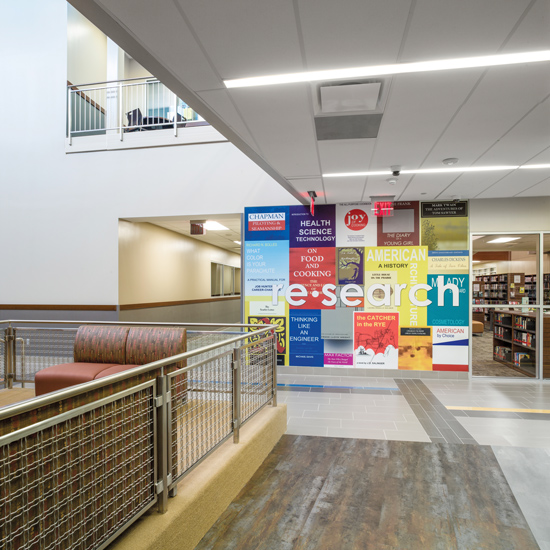 PETG protective coverings allow for art, information, wayfinding, and other custom or standard graphic information to contribute to the learning environment, while staying protected from damage. 