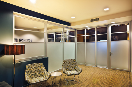  Offering some additional privacy, frosted glass fronts are a nice option for designers.