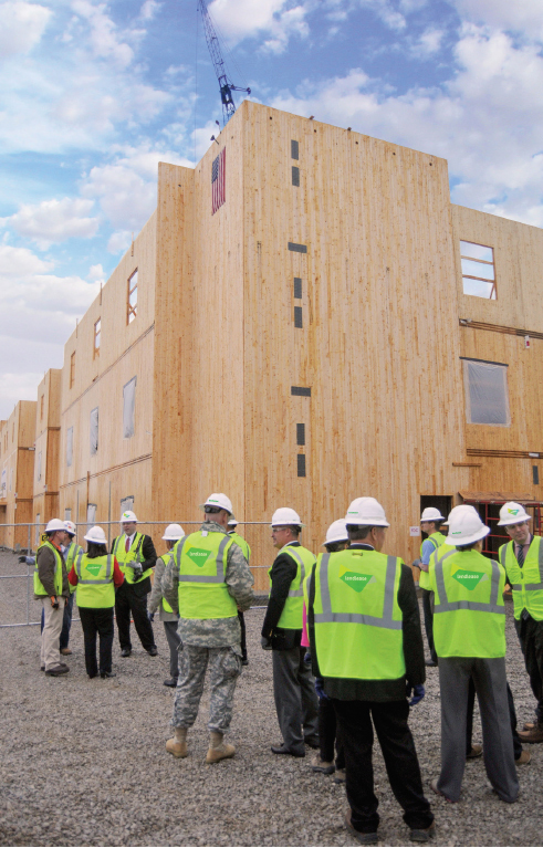 Made from CLT, the four-story Candlewood Suites Hotel at Redstone Arsenal, Alabama, had to meet Anti-Terrorism and Force Protection standards required for every structure built on a U.S. military base. Extensive engineering analysis was used to determine compliance with blast-resistance criteria.  