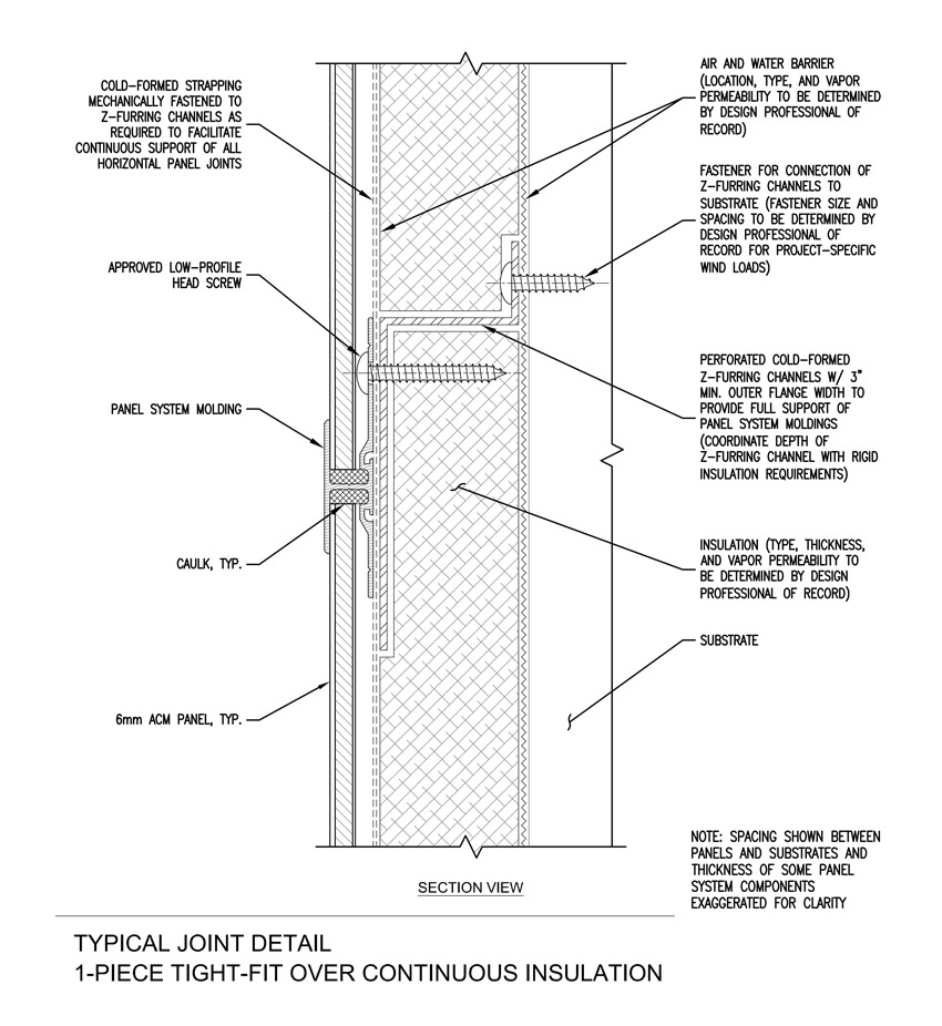 This illustrates the use of a perforated cold-formed Z girt to allow for proper and compliant drainage.