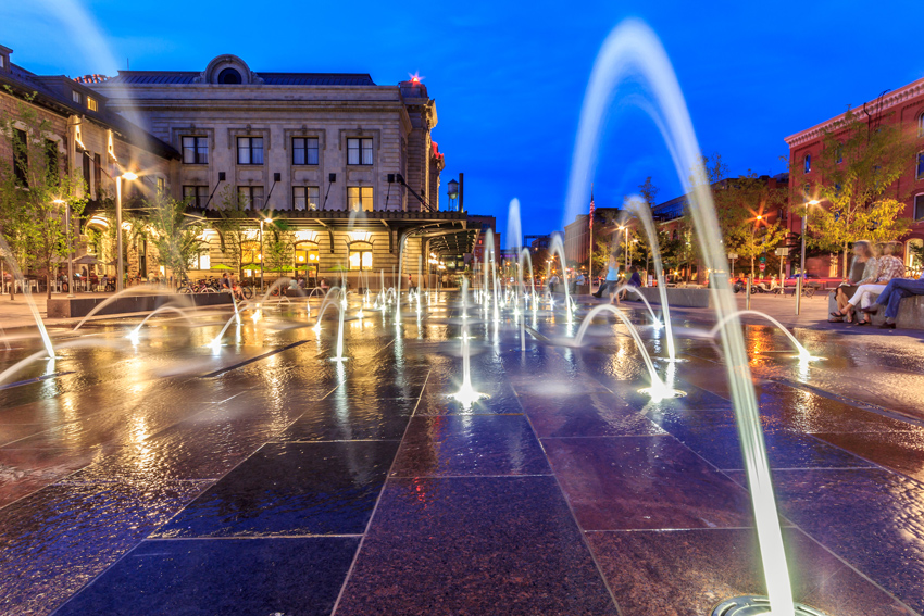 Natural stone is beautiful, durable, and sustainable. Stone used as a landscape material can withstand the harshest climates, as demonstrated in this granite community fountain installed at the Denver Union Station.