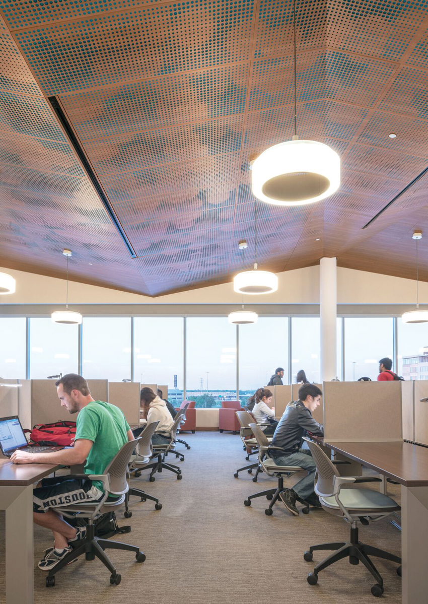 Photo of the Reading Room at the University of Houston Classroom and Business Building.